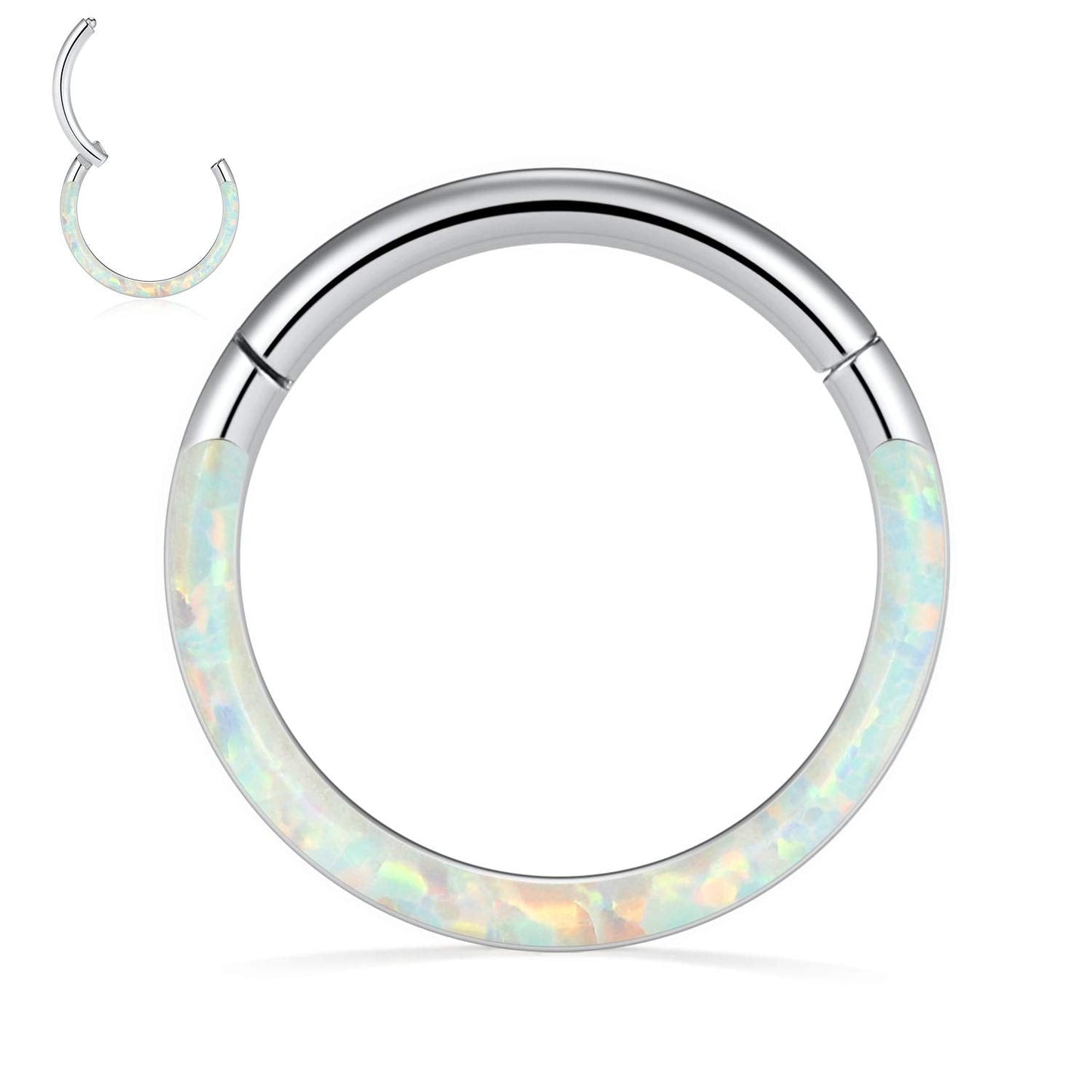 FUNLMO 16G Septum Ring Septum Jewelry 8mm Daith Earrings Septum Clicker Nose Rings Helix Daith Septum Conch Piercing Jewelry Sur