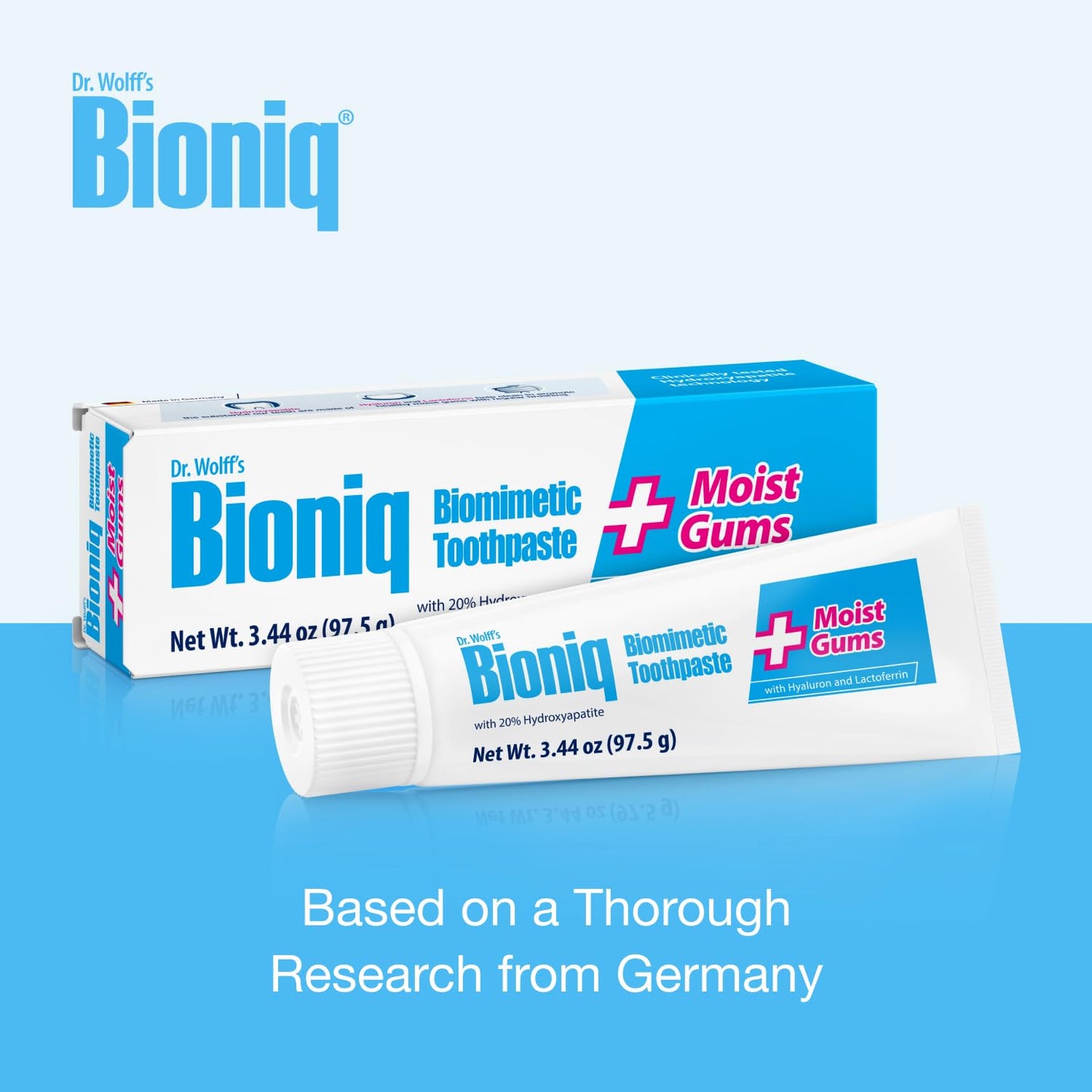 Bioniq Moist Gum Toothpaste with 20% Hydroxyapatite, Fluoride Free Toothpaste, Hydroxyapatite Clinically Tested, Expert Enamel Care with Mint Flavor I 3.44 oz 1 Pack