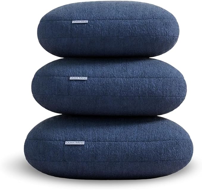 Quiet Mind The Original Weighted Pillow for Adults & Kids - (Medium, Blueberry, 9 lbs) - Weighted Body Pillow - Alternative to Weighted Blanket - Enhanced Deep Sleep and Stress Relief - Hug Pillow