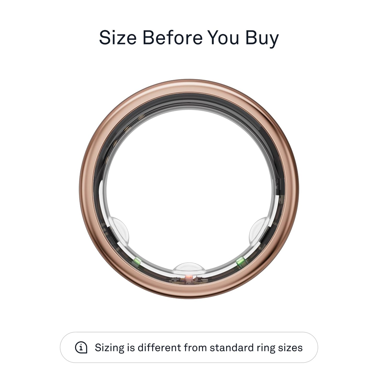 Oura Ring Gen3 Horizon - Rose Gold - Size 6 - Smart Ring - Size First With Oura Ring Gen3 Sizing Kit - Sleep Tracking Wearable -