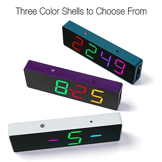 EIELE Soldering Practice Kit 4-Digit RGB Colour LED Digital Clock Kit with colourful case Suitable for students and beginners to solder and learn Adult Electronic Soldering Projects (white case)