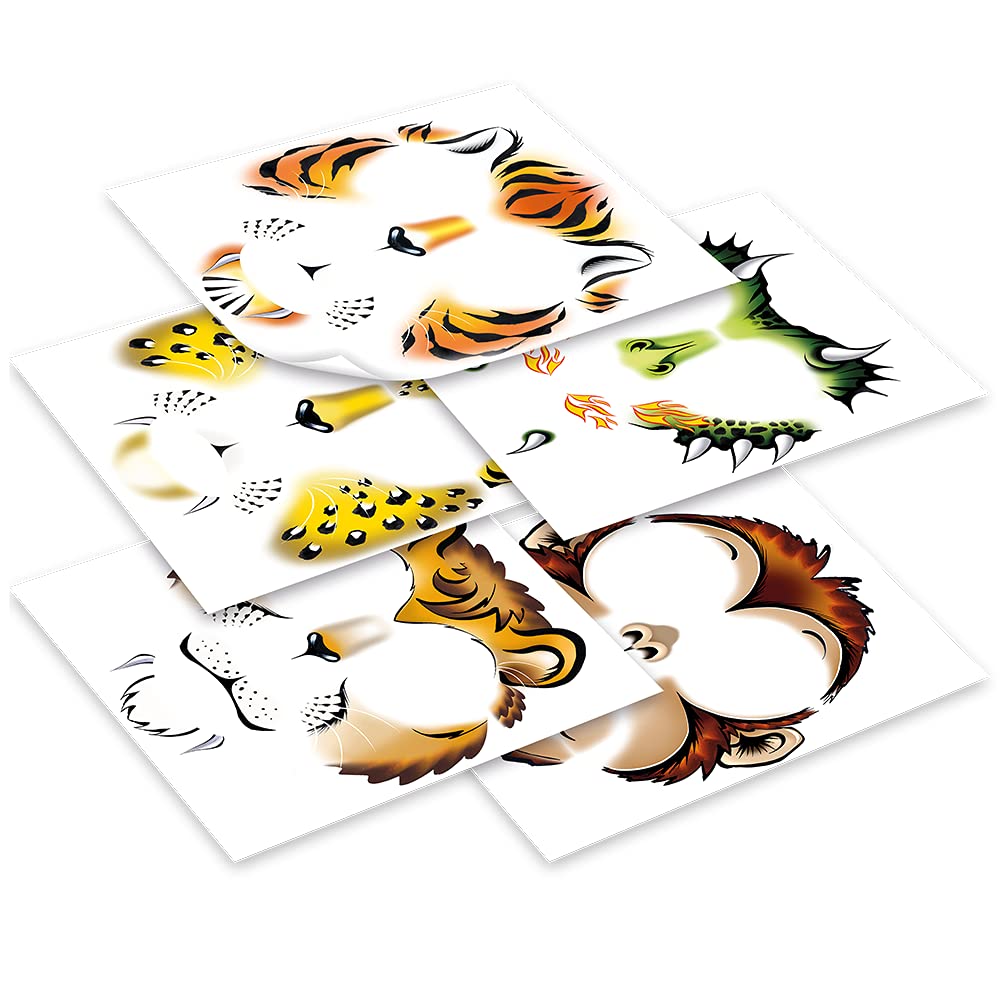 Face Paintoos - Wild Pack - Face Design for a Face Paint Alternative for Kids Ages 4+