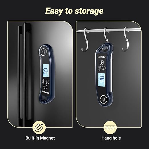 Instant Read Meat Thermometer Digital, 0.5S Instant Read Thermometer for Cooking Grill Candy Oil Food Meat Kitchen Baking BBQ, K Sensor Accuracy ±0.5°F Backlight Calibration Waterproof (11K-1)