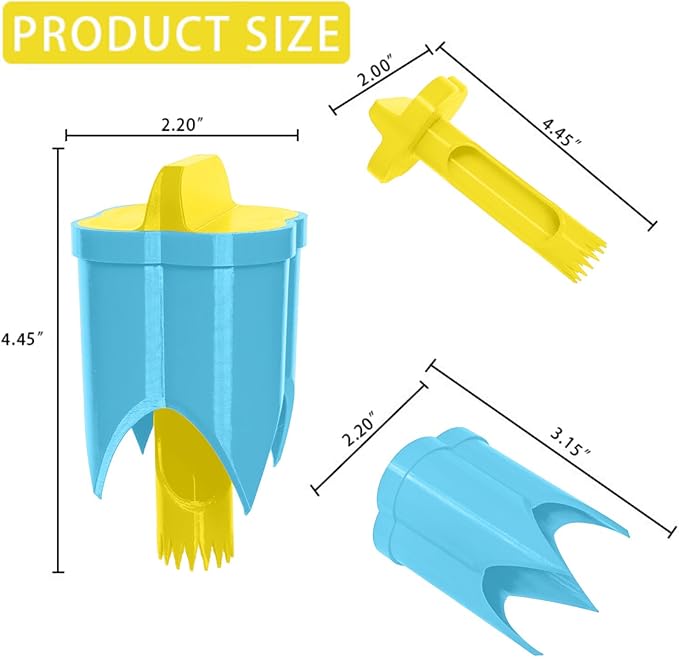 Pepper Corer, 2 in 1 Red Bell Pepper Seed Corer Remover Tool, Fruit & Vegetable Corers Quick Cave Tools for Jalapeno Cutter Deseeder, Yellow Blue