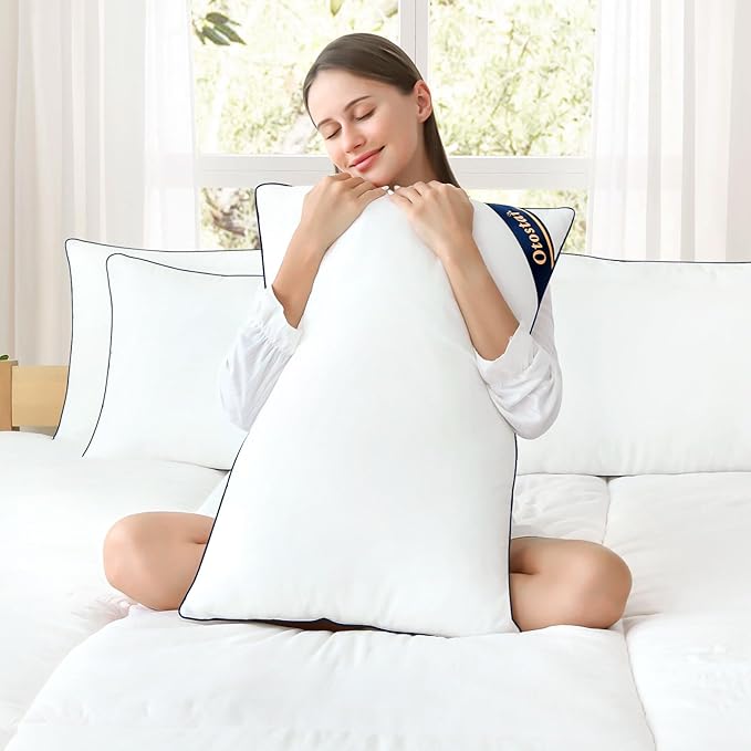 OTOSTAR Bed Pillows for Sleeping 4 Pack King Size Cooling Pillows Luxury Sleeping Pillow 3D Microfiber Filling Breathable Cover Soft Hotel Collection Pillows for Back Side or Stomach Sleepers