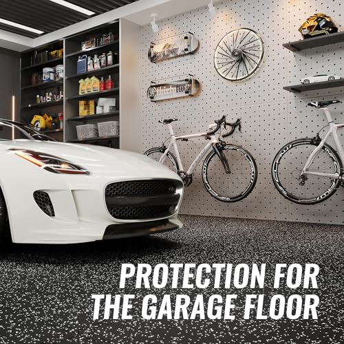 SUPERJARE 0.79'' Extra-Thick Exercise Equipment Mats, 18 Pcs 72 Sq Ft Rubber Top Floor Tiles with High Density EVA Foam, I...
