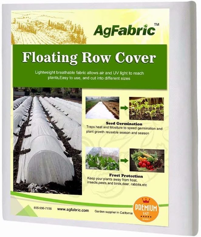Agfabric Plant Covers Freeze Protection Floating Row Covers 10'x25' 0.55oz Plant Covers Freeze Protection,Row Covers for Vegetables,White