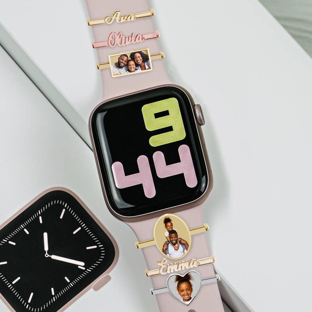 PicturesOnGold.com Smart Watch Photo Charm in Stainless Steel Rectangle Shape