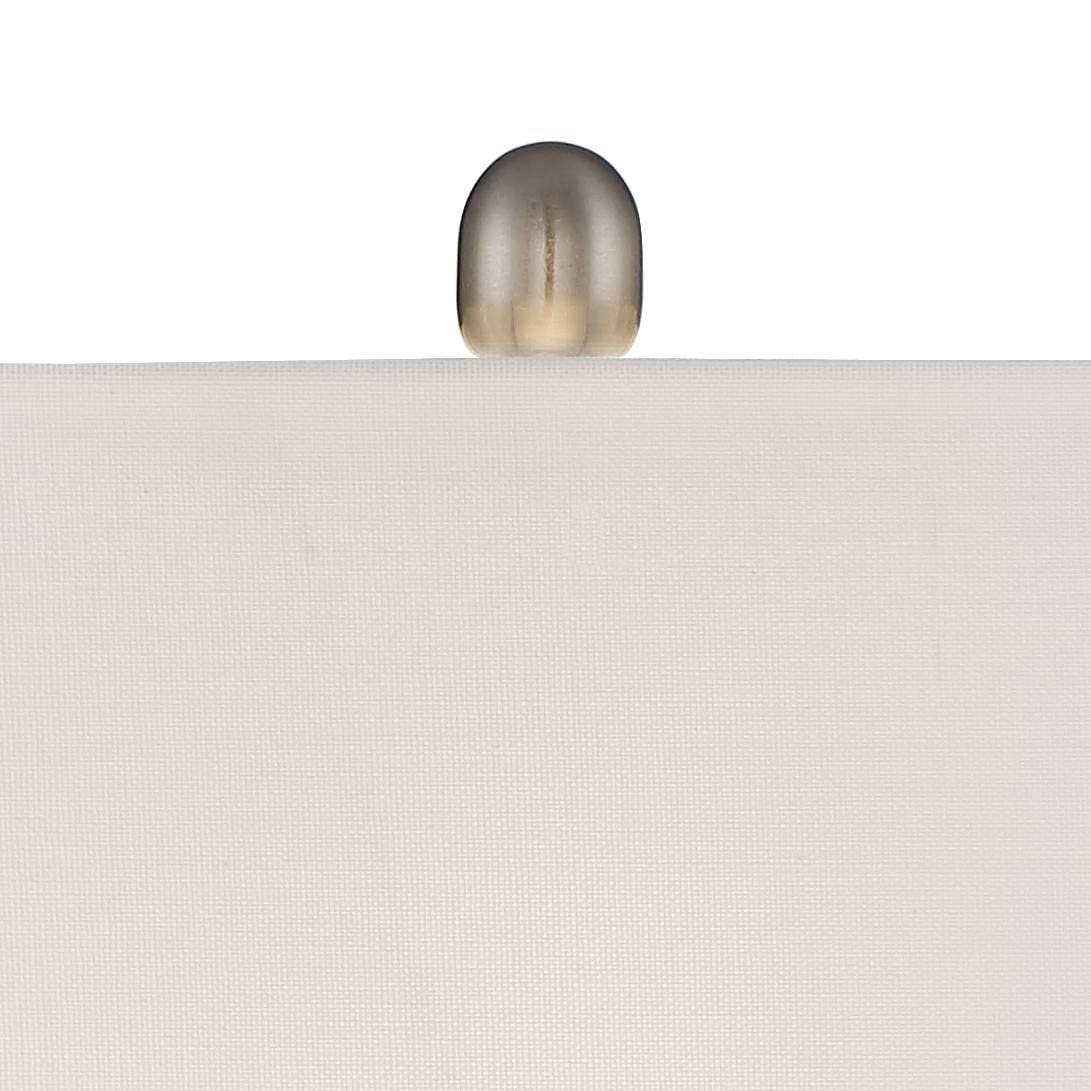 360 Lighting Roxie 31 Tall Table Lamps Set Of 2, Brushed Nickel Metal, Off White Fabric Shade For Bedroom, Living Room, Home Office