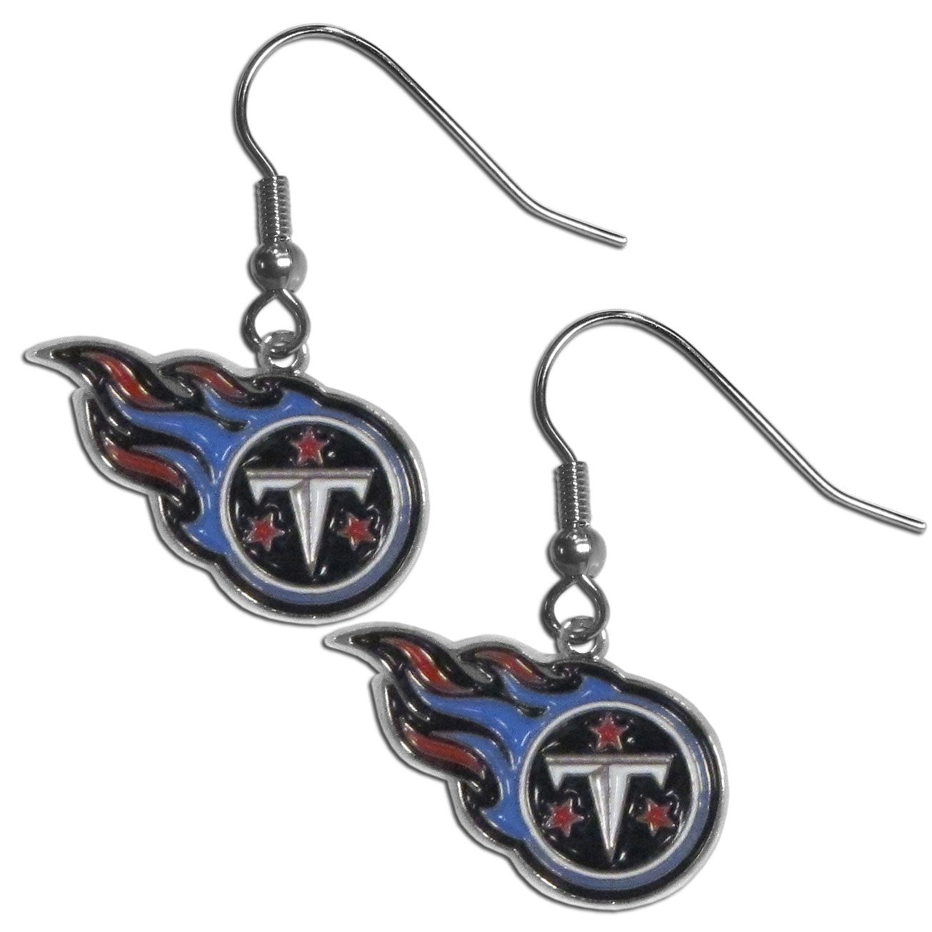 NFL Siskiyou Sports Womens Tennessee Titans Chrome Dangle Earrings One Size white