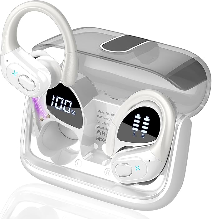 Wireless Earbuds 75hrs Bluetooth 5.4 Headphone Sport, 2026 Bluetooth Earbuds Stereo Deep Bass Over Ear Bud with Earhooks, ...