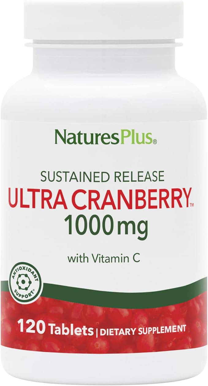 NaturesPlus Ultra Cranberry, Sustained Release - 1000mg, 120 Tablets - With Vitamin C - Vegetarian, Gluten Free - 60 Servings