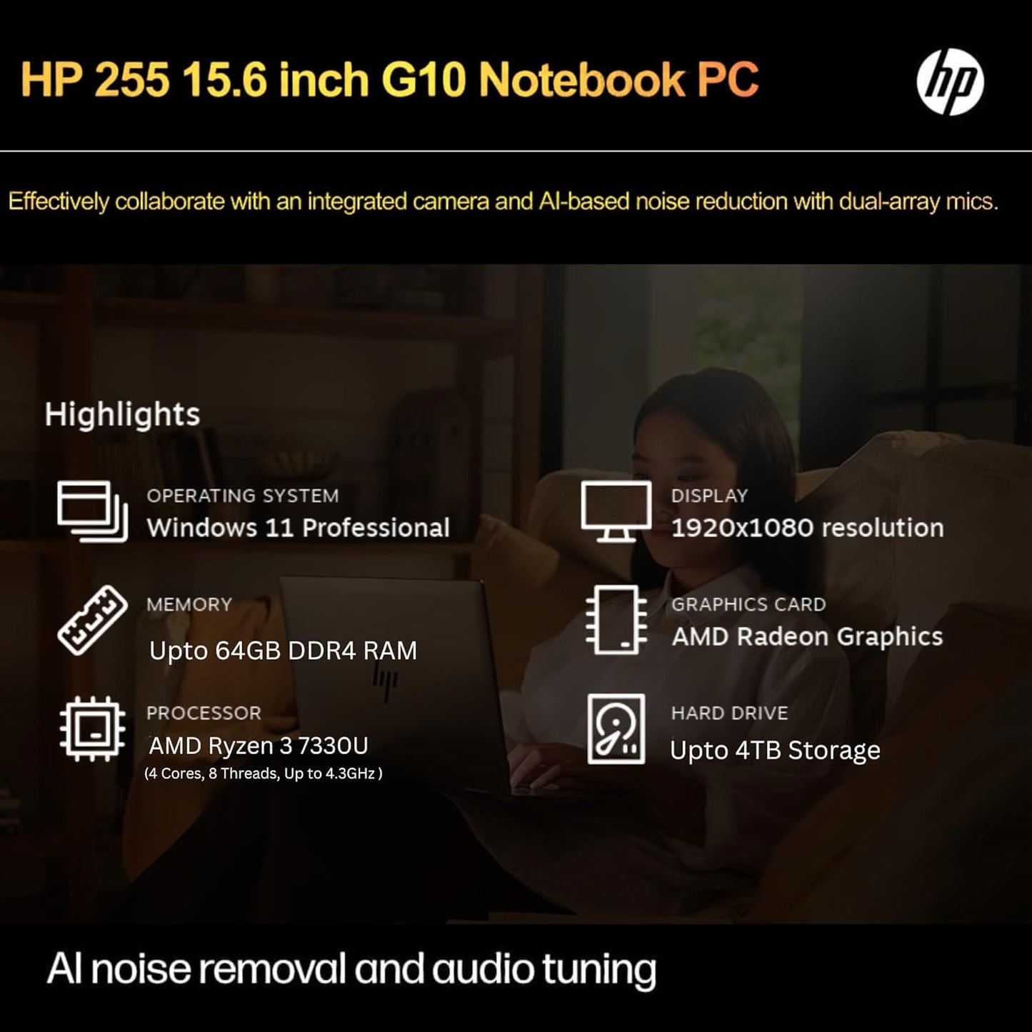 Hp New Flagship Laptop For Home Or Work, 32Gb Ram, Ryzen 3 7330U (Beat Intel I5-1135G7), 15.6 Full Hd, 512Gb External Drive & 25