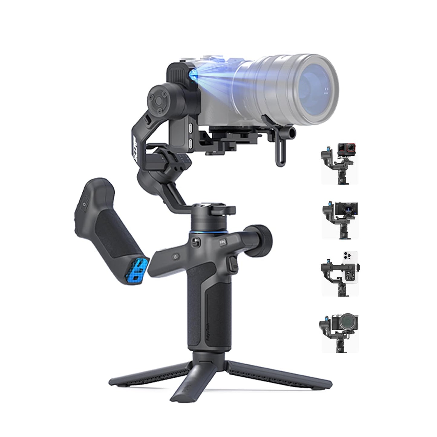 Feiyutech Scorp Mini 3 Pro Camera Gimbal With Ai Tracker,Detachable Remote Handle All In One Camera Stabilizer,For Sony/Canon/Ni