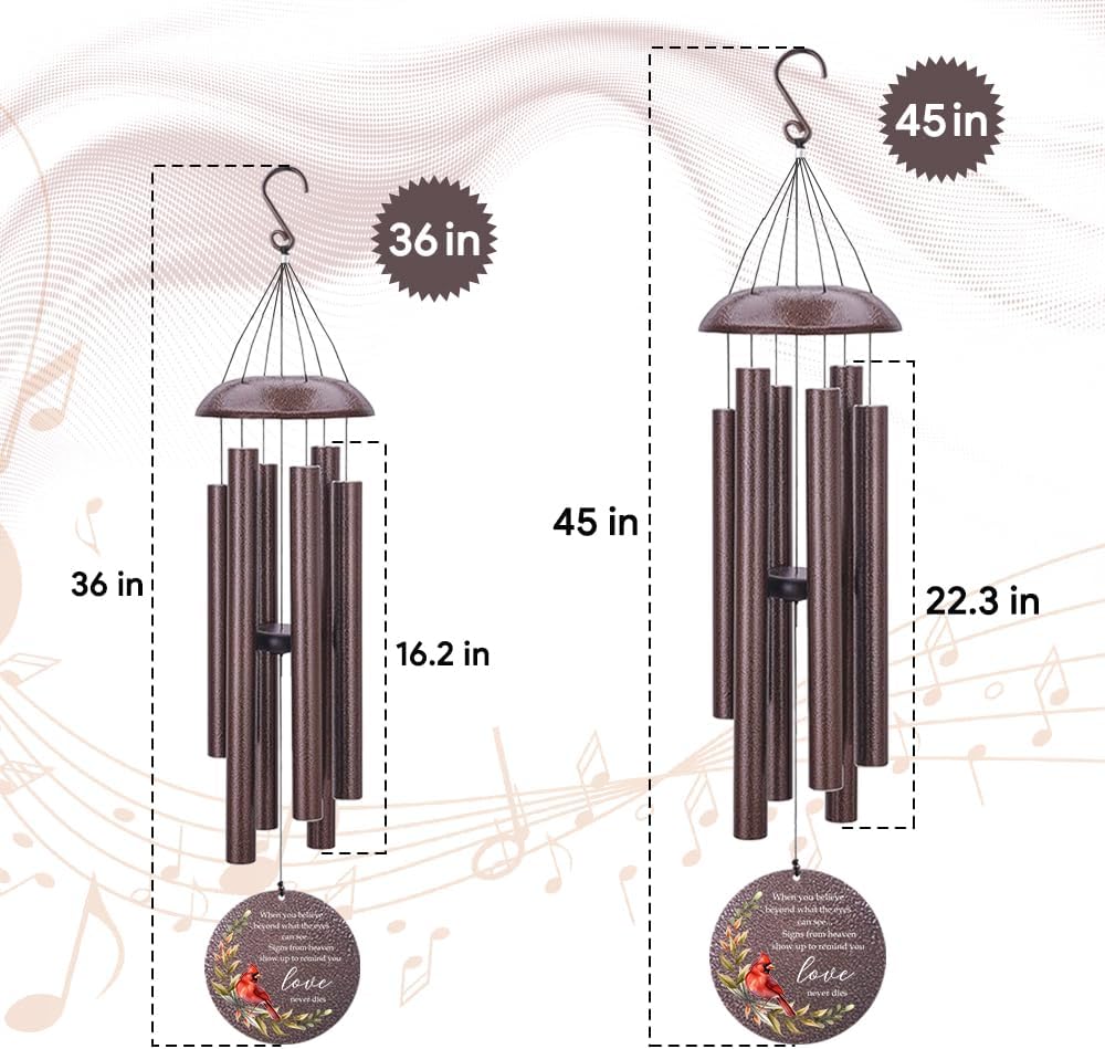 Personalized Sympathy Wind Chimes, Memorial Wind Chimes in Memory of a Loved One Gifts,Gifts for Who Loss of Dad, Mom,Brother, Friends, Sympathy Gift Baskets Home Decor Outdoor Garden Patio