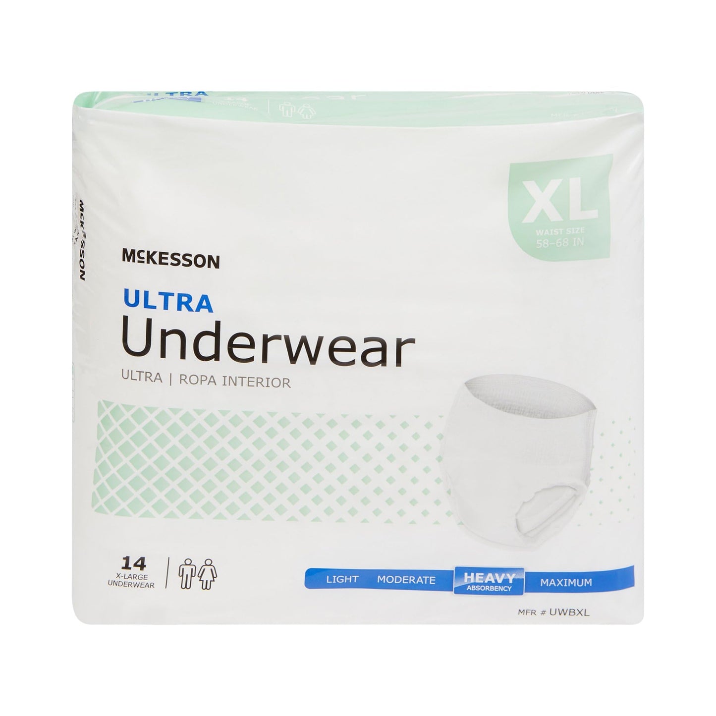 McKesson Ultra Adult Incontinence Underwear, [56 Count], Heavy Absorbency, XL, 58-68 in. Unisex Bladder Leak Protection, Pull-On Style with Tear-Away Sides, Postpartum and Incontinence Support