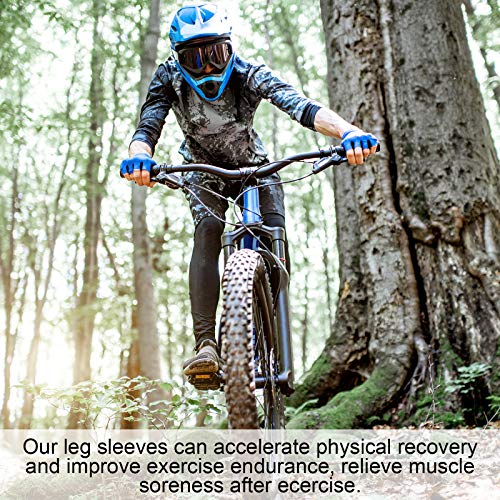 Geyoga 3 Pairs Compression Leg Sleeves Full Length Long Knee UV Protection Sleeves for Outdoor Sports Cycling Football