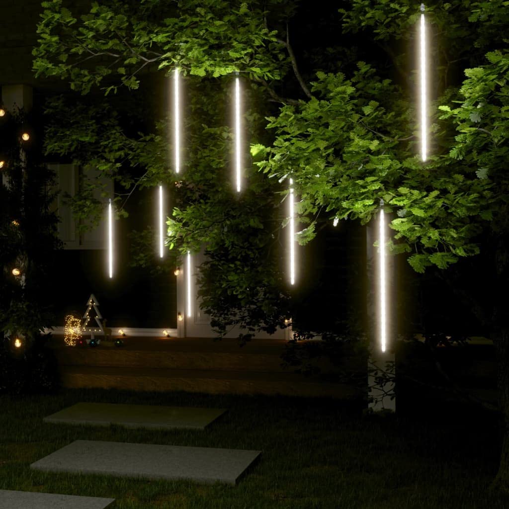 Vidaxl Skm Meteor Lights - 8 Pcs 19.7 Cold White, 288 Leds For Indoor/Outdoor Use, Model 328550, Plastic Material