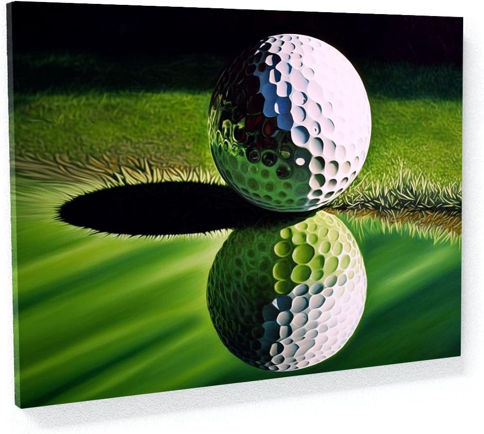 Sense Canvas Golf Ball Green 2 Canvas Art - Home Decor Wall Art Print Poster Painting Small 16x12 / 0.75"