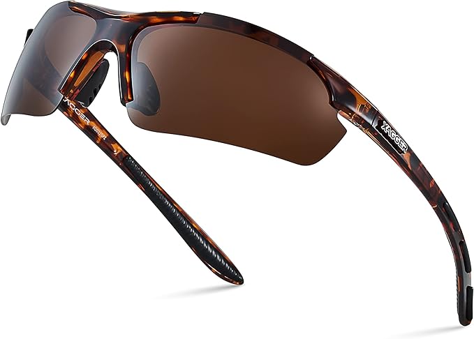Xagger Polarized Sports Sunglasses for Men Women Wrap Around UV400 Running Baseball Softball Cycling Driving Glasses