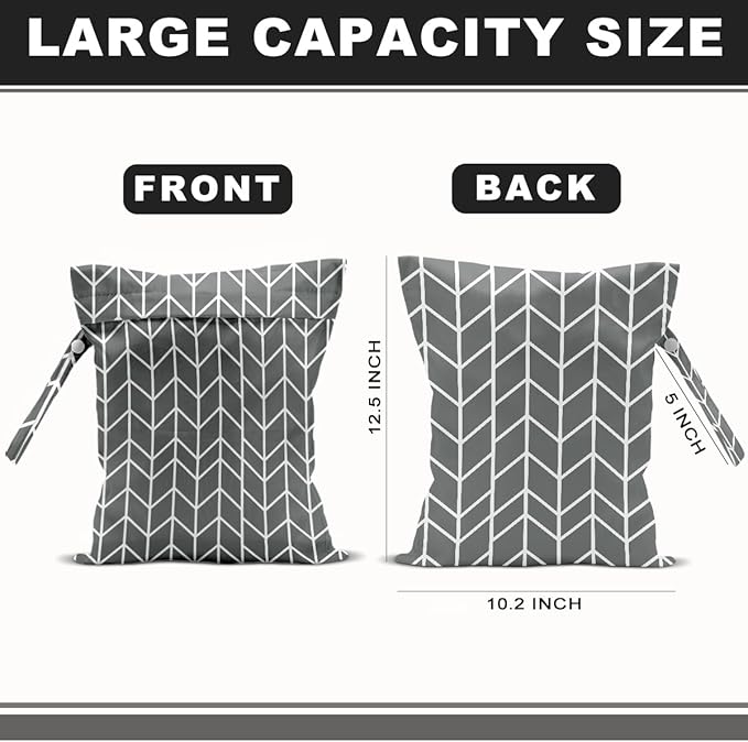 2Pcs Arrow Print Wet Bags, Wet Dry Bag Reusable Zipper Pouch for Swimsuit, Diapers, Travel, Pool, Beach, Dirty Yoga Gym Clothes, Toiletries, Waterproof Birthday Christmas Gifts