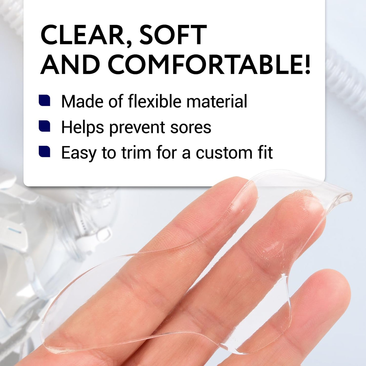 Impresa 10 Count Nose Pads & Nasal Liners - Custom-Trimmable Inserts & Mask Cushion - Secure Seal & CPAP Nasal Pads for Sleep Apnea - Soft Nose Protector