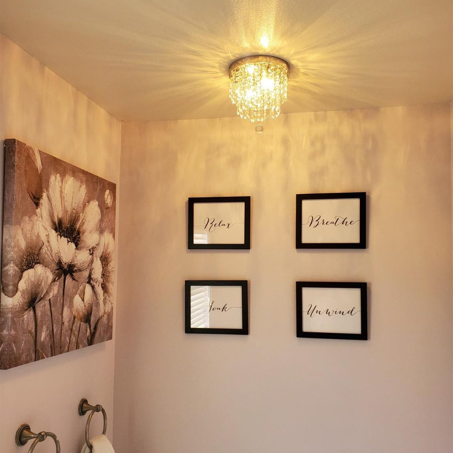CRYSTOP Mini Crystal Chandelier Gold K9 Crystal Ceiling Light 8in x 7in Model 8818-G-N