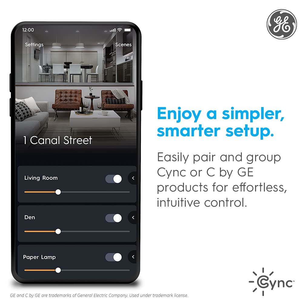 Cync GE Dynamic Effects Smart Cafe Lights, Color Changing Patio String Lights, Compatible with Alexa and Google, 48ft