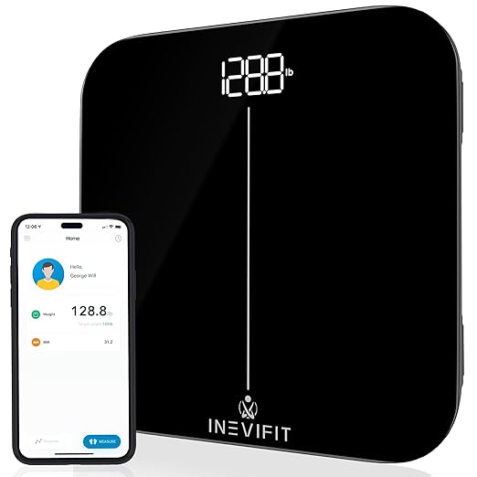 INEVIFIT Smart Premium Bathroom Scale, Highly Accurate Bluetooth Digital Bathroom Body Weight Scale, Precisely Measures We...