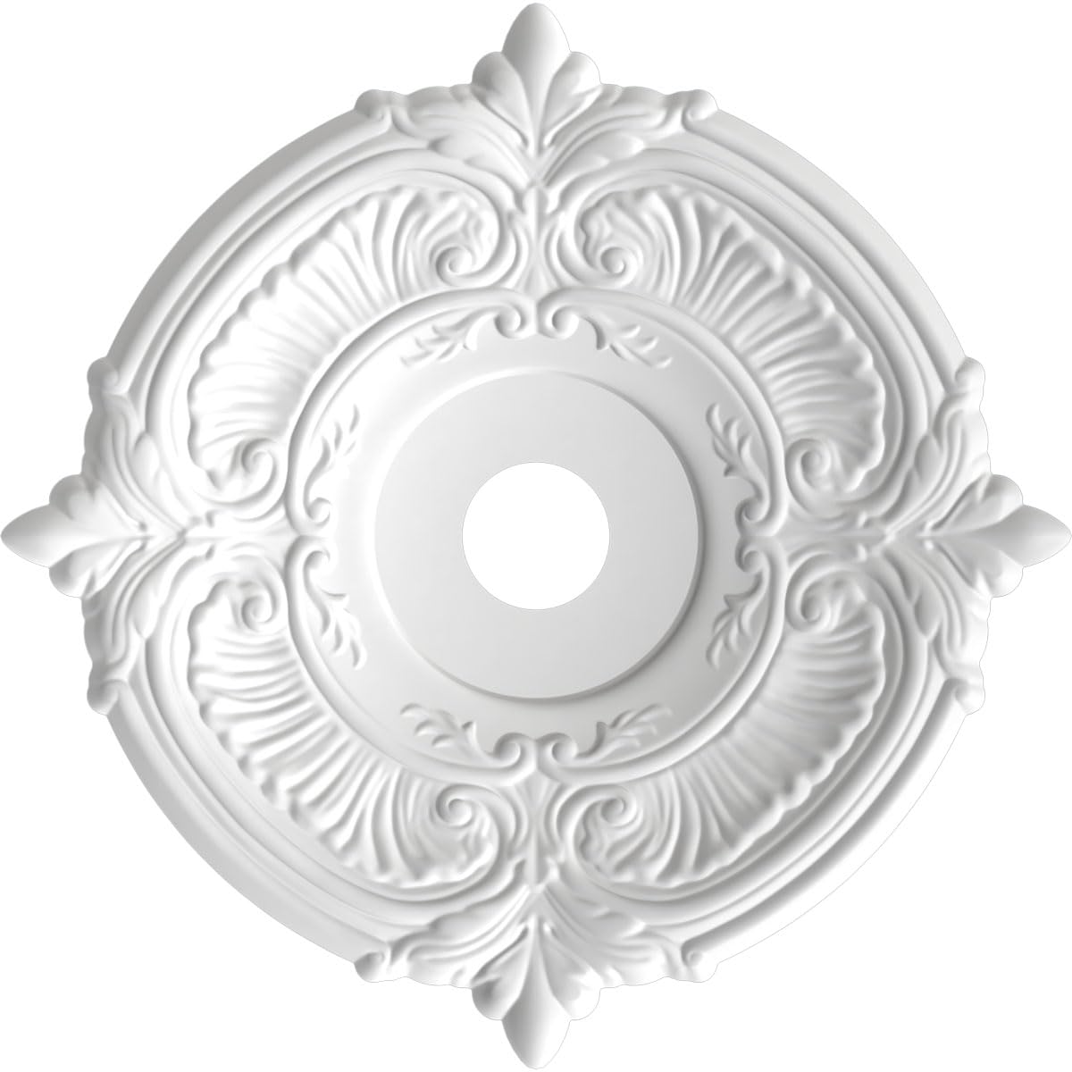 Ekena Millwork Cmp22Atepe Attica Thermoformed Pvc Ceiling Medallion (Fits Canopies Up To 7 3/4), 22Od X 3 1/2Id X 1P, Universal