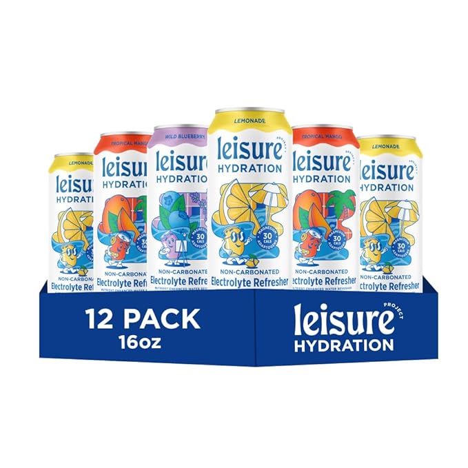 Leisure Hydration Non-Carbonated Electrolyte Refresher, Variety Pack - Low Sugar Nutrient Enhanced Water Beverage - Get Th...