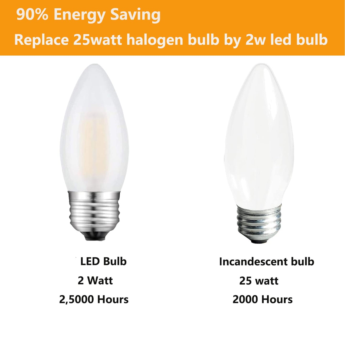 Beonllay E26 Candelabra Bulb Frosted Medium Base 2700K Warm White Equivalent 25 Watt Light Bulbs, B11 Dimmable LED 2W Chandelier Candle Light for Decorative, 6 Pack