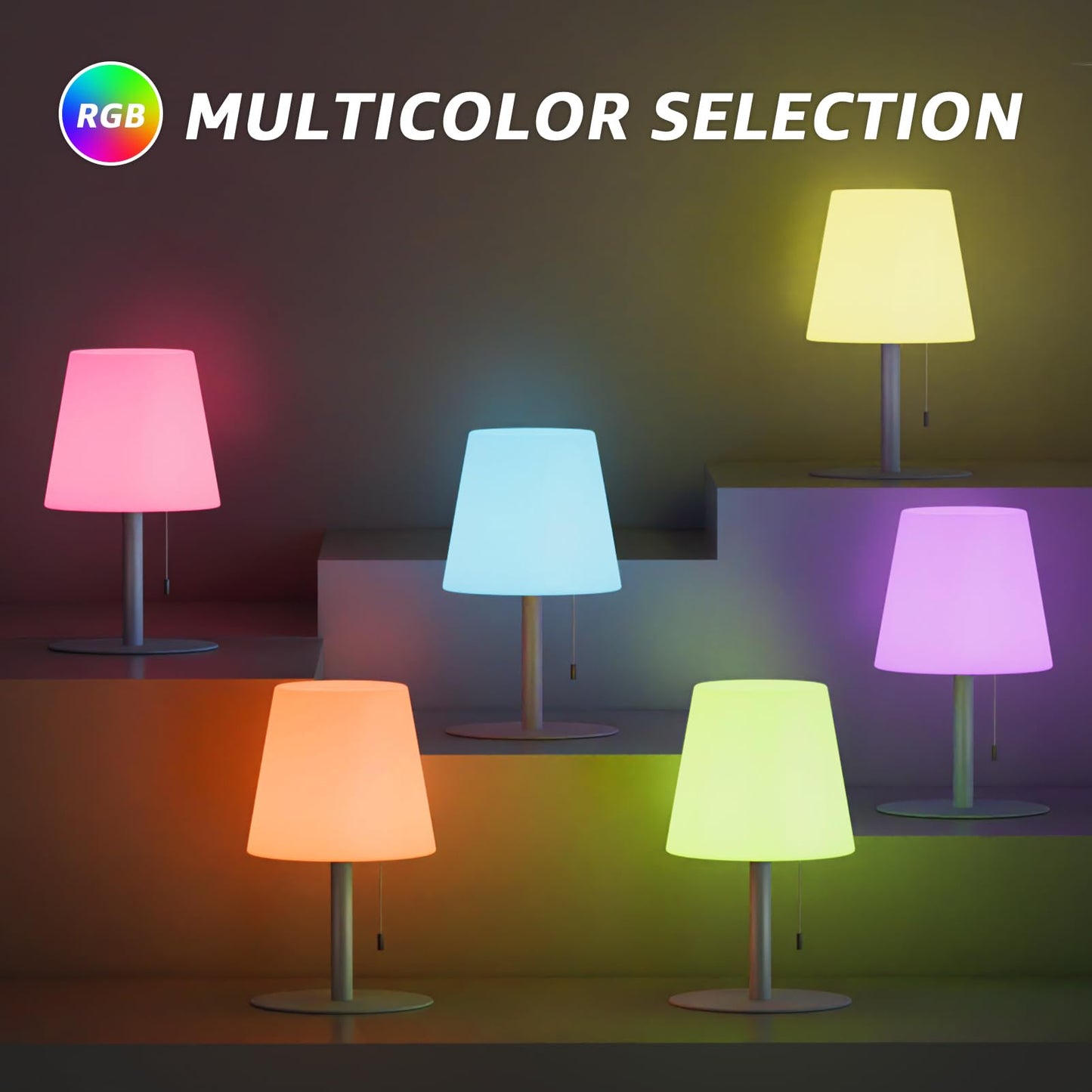 Uuffoo Shower Lamp Rechargeable Outdoor Table Lamp Cordless Warm White & Rgb Night Light For Patio  Restaurant  Camping  Bathroom Gift For Women  Mom  Grandma H9.8In (Gray)