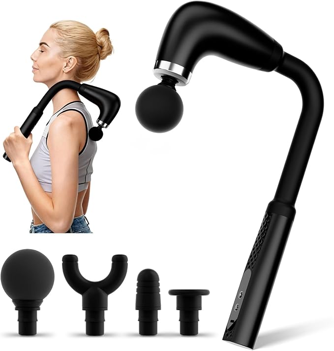 BEONISI Massage Gun with Upgraded Extension Handle,Back Massage Gun Deep Tissue,Back Massager for Pain Relief for Muscles ...