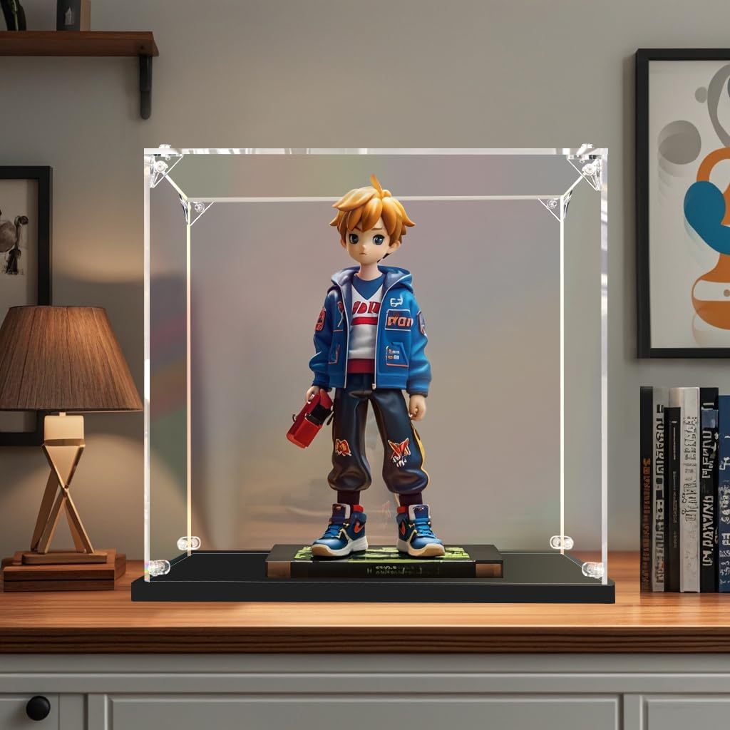 Clear Acrylic Display Case, Self-Assemble Showcase for Collectibles, Action Figures, Dolls, Toys - Alternative Glass Box for Commemorative Gifts (15*11*12inch,39*28*30cm)