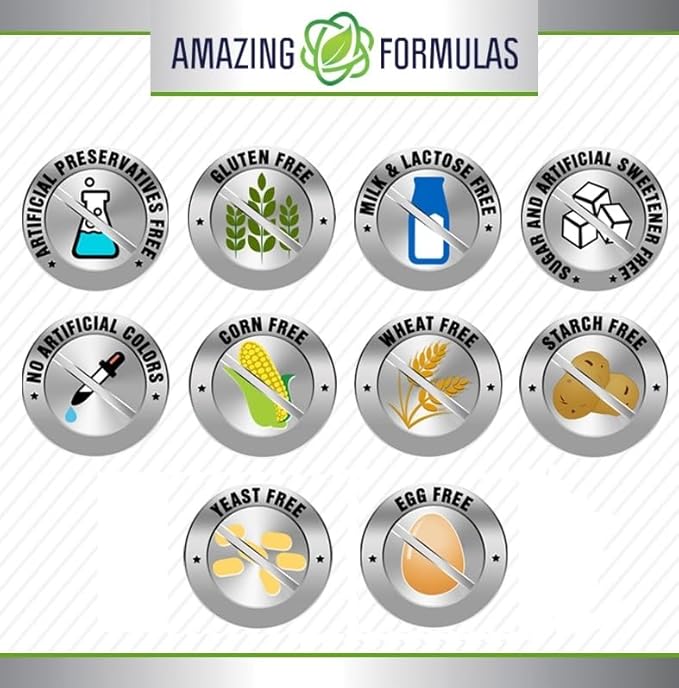 Amazing Formulas BCAA 2:1:1 1000 Mg Per Serving | Capsules | Branched Chain Amino Acids Supplement | Non-GMO | Gluten-Free | Made in USA (1 Pack, 500 Count)