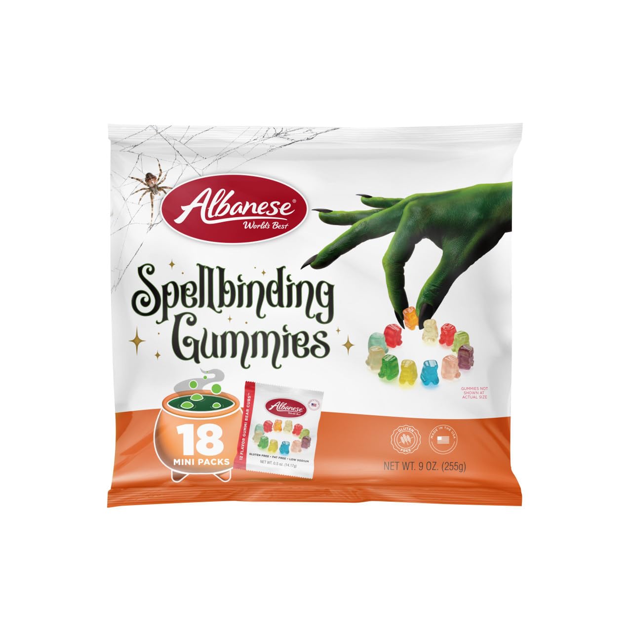 Albanese WorldS Best Spellbinding Gummies 18Ct Trick-Or-Treat Bag Of Halloween Candy