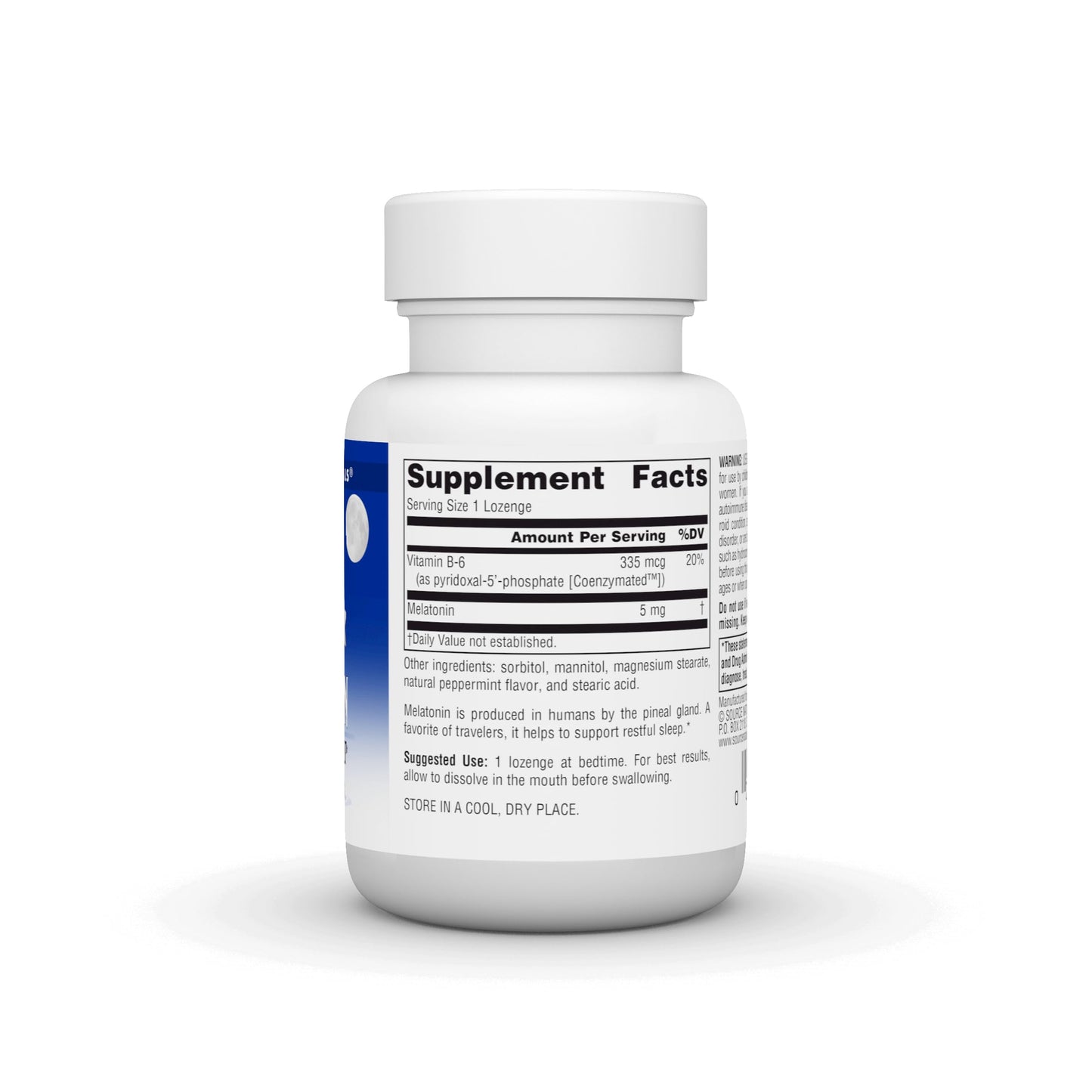 Source Naturals Melatonin 5 mg - 100 Peppermint Flavored Lozenges