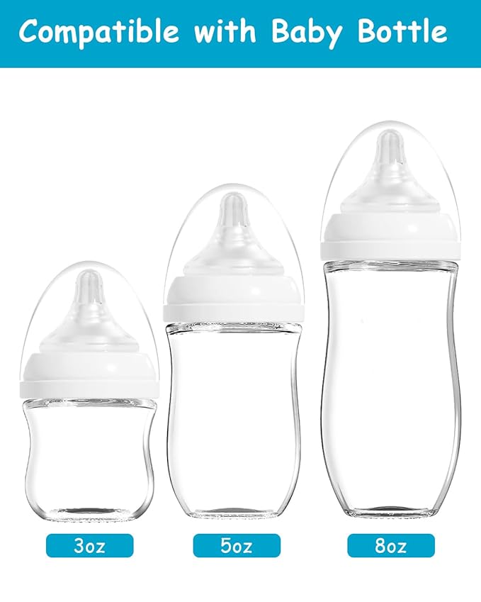 Silicone Nipple for Gulicola Natural Glass Bottle, Slow Flow Nipple Level 1, 1 m+, 4 Count
