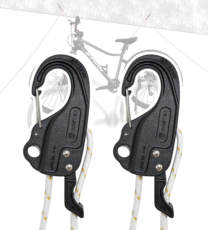ORXPLUS TOOLS 2PCS Rope Tightener, Rope Tensioner, Tie Down Mechanism Lock Adjuster fits 1/10"-1/4" Cord for Camping, Outdoor, Garage, Boating, Fishing, Loading