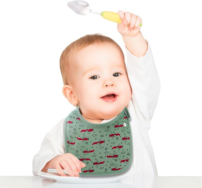 Hakochia Waterproof Baby Bibs Organic Cotton Super Soft and Absorbent With Adjustable Snap for Baby Boys and Girls