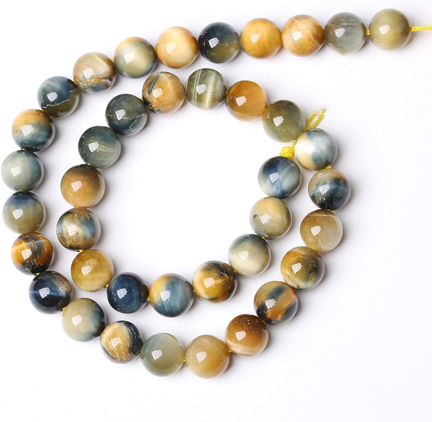 72Pcs 10mm AAAAA Tiger Eye Beads for Jewelry Making - Natural Stone Semi Precious Round Smooth Gemstones - Loose Spacer Beads - 32" 2 Strands