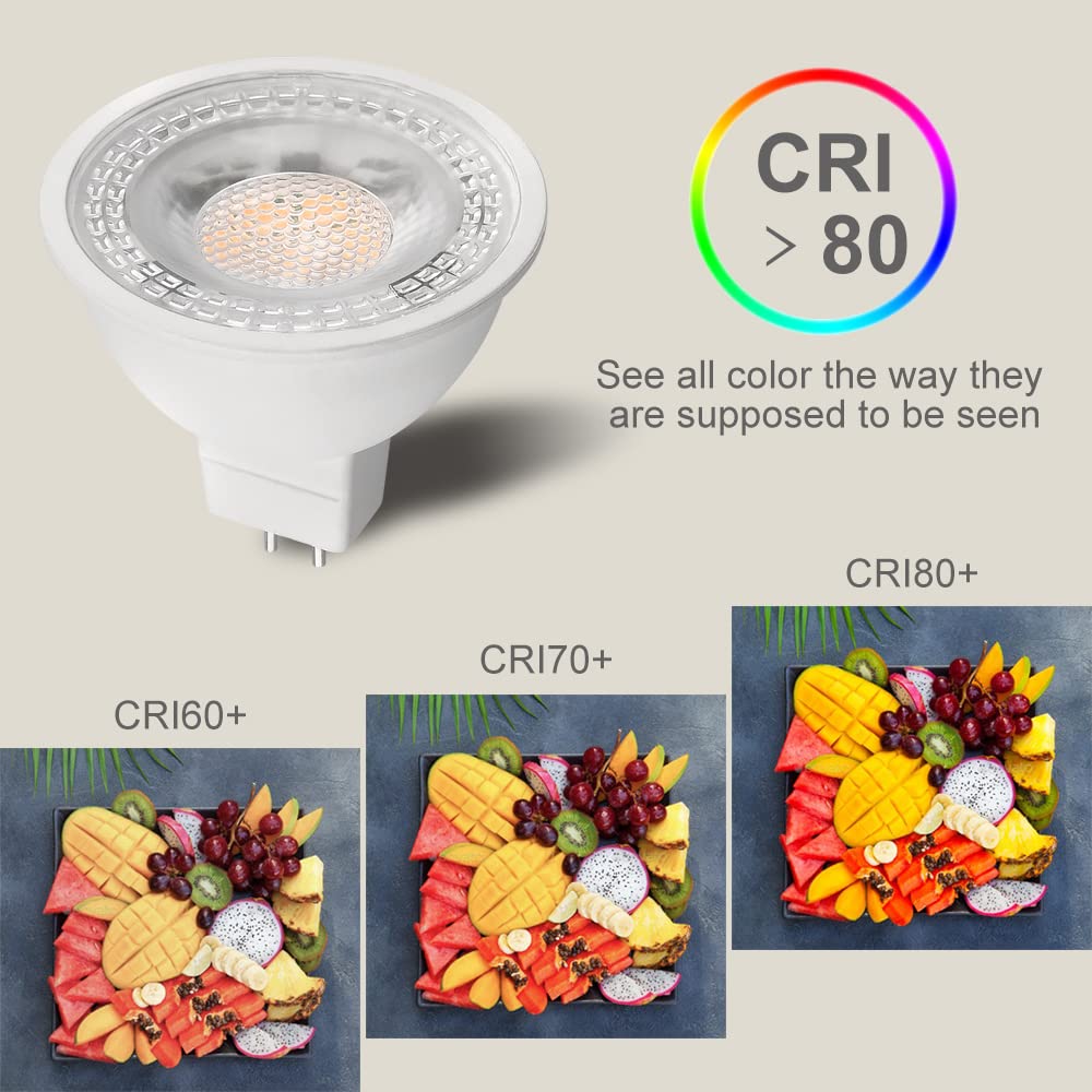 Ftl 20-Pack Mr16 Led Bulb Warm White 3000K Gu5.3 Non-Dimmable 12V 5W 50W Halogen Equivalent Bipin Base 40 Degree Spot Light For Track Lighting  Outdoor Landscape Lighting