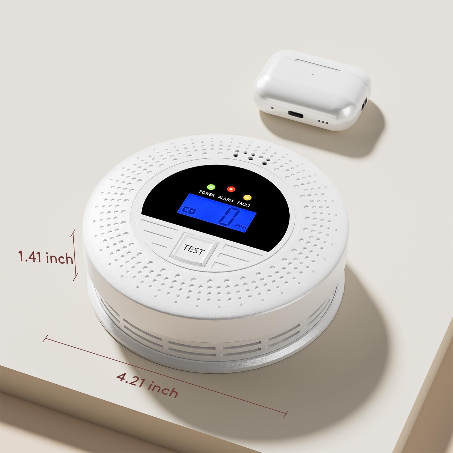 WiFi Smoke and CO Detector 3-Pack | Smart APP Alert & Real-Time LCD Display 85dB Loud Alarm, Phone Notifications, Easy Install, Battery Powered for Bedroom/Kitchen/Living Room