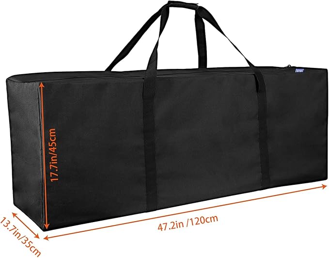 INFANZIA Duffel Travel Sports Equipment Bag, Long Luggage Bag with Upgrade Zipper Water Resistant, Extra Large Foldable Storage Bag for Camping, Tent, Tripod, Fishing(47x15x17 inch,2PCS)