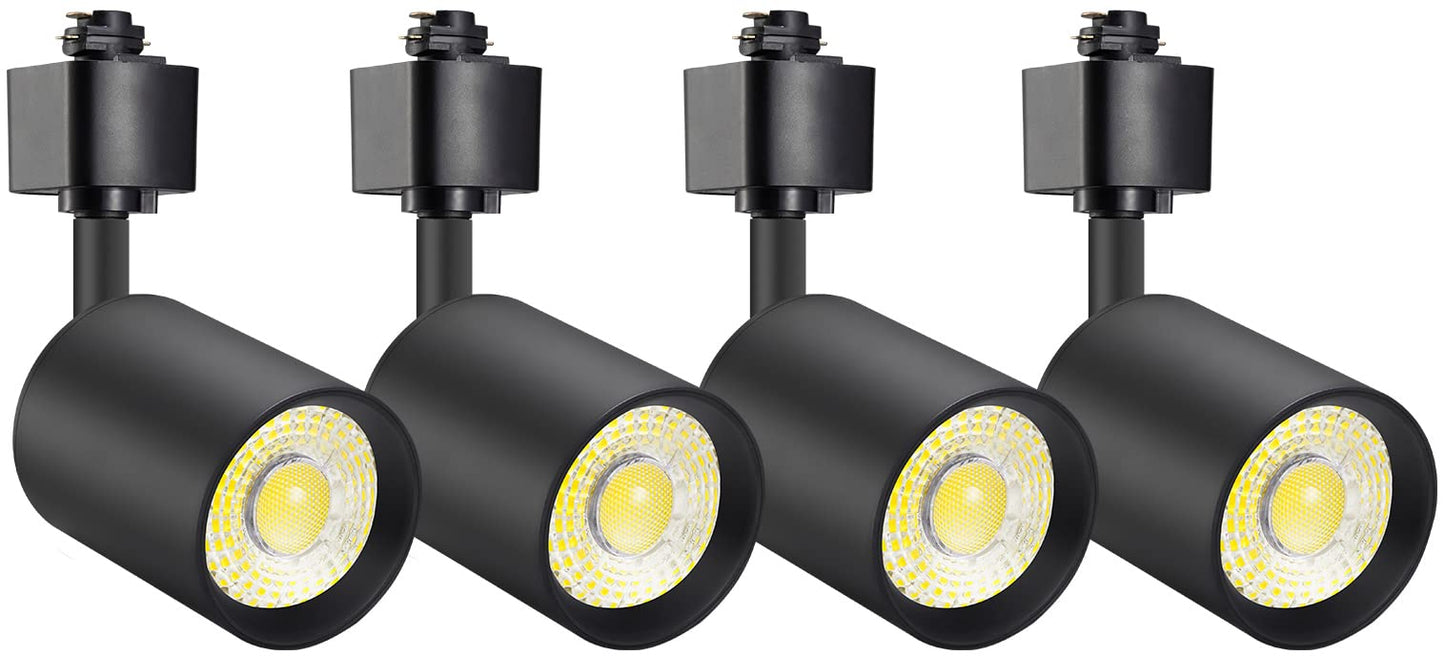 Vanoopee 10W Dimmable Led Track Lighting Heads H Type Track Light Replacement Fixtures Bright 4000K Neutral White Ceiling Spotlight For Accent Task Art  Flicker Free Cri90+ 24 800Lm Black  Pack Of 4