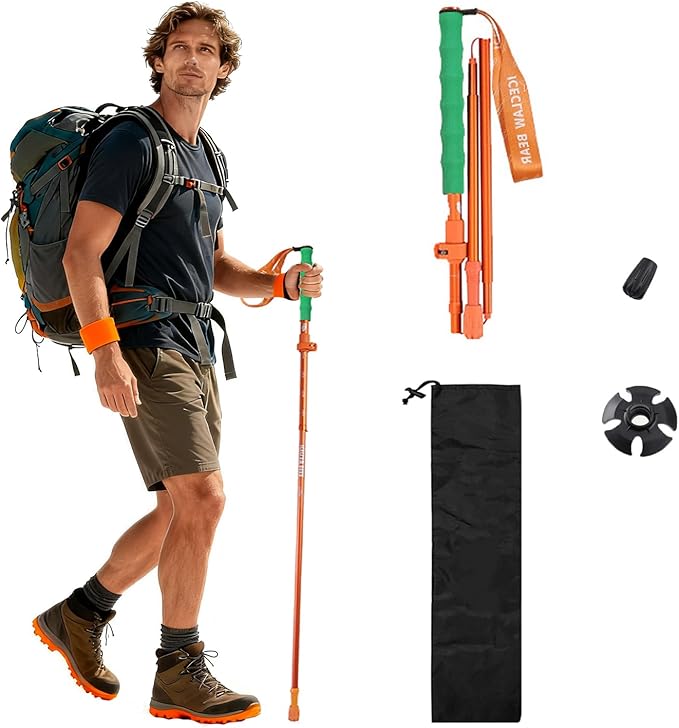 FireHiking Walking Trekking Poles Ultralight 7075 Aluminum Foldable Hiking Poles Portable Compact Walking Sticks
