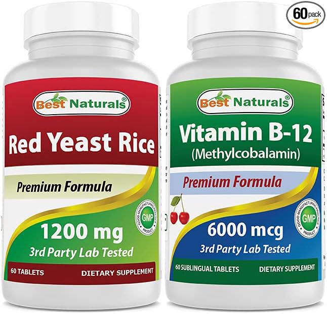 Best Naturals Red Yeast Rice 1200 Mg & Vitamin B-12 6000 mcg