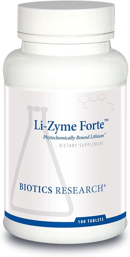 Biotics Research Li Zyme Forte Plant-sourced, phytochemically Bound Lithium, Supports Brain Function, Memory and Mood Support,100 Tablets