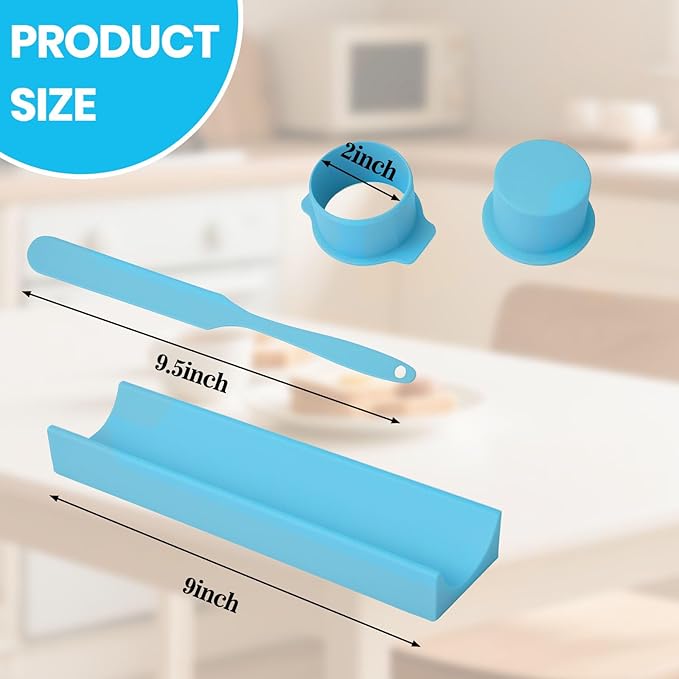 Cake Pop Mold Maker Cutter Set - Include 2 Inch Circle Pusher & 9 Inch Tray & silicone knife, Baking Kit for Home, Birthdays, Weddings (Blue)